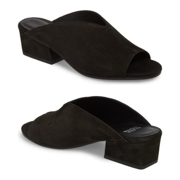 Eileen Fisher Katniss Nubuck Leather Block Heel Mules size 6 - Picture 1 of 10